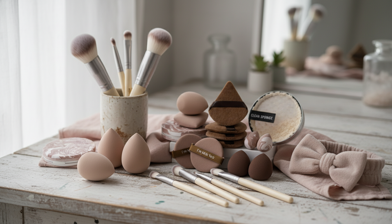 45-Piece Makeup Brush & Puff Set: Face + Eye Kit Guide