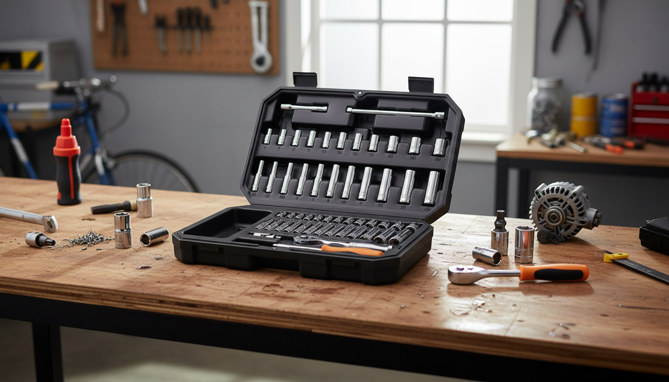 54-Piece SAE & Metric Socket Set: Compact, Ready-to-Go