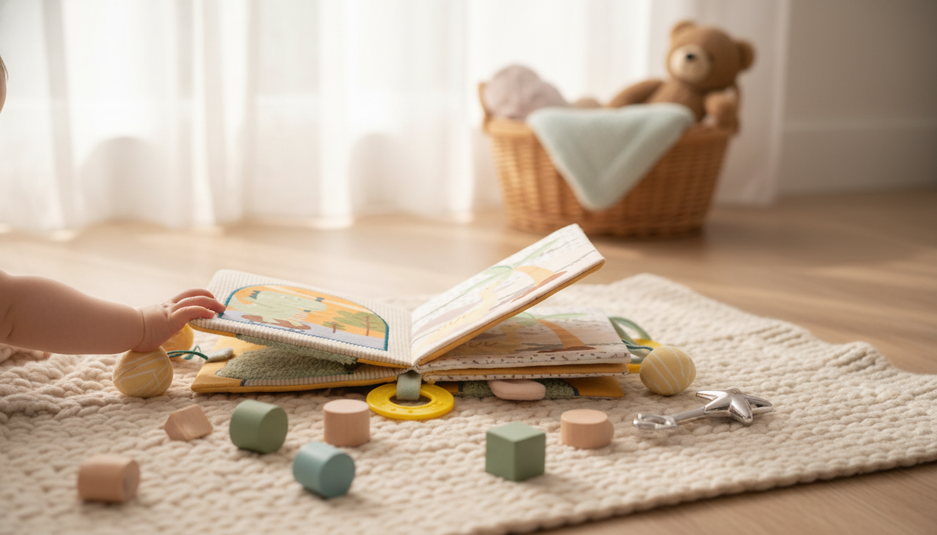 Baby Cloth Book with Teether: Soft Sensory Learning