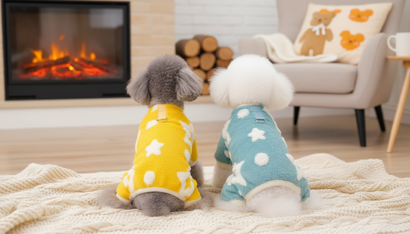 Cozy Star Plush 4-Leg Winter Coat for Small Pets