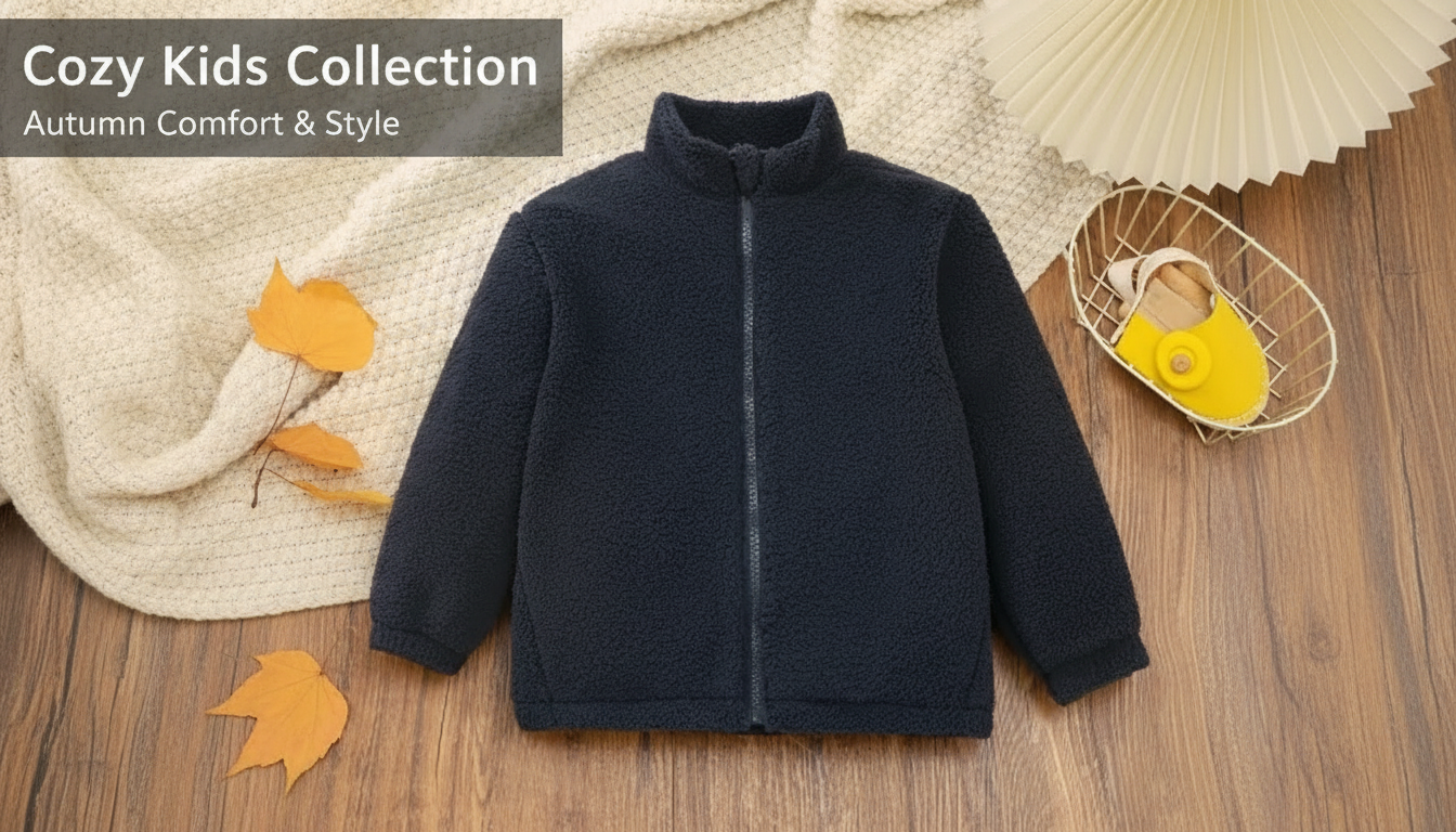 Deep Blue Fleece-Lined Boys Coat: Warmth Without Bulk