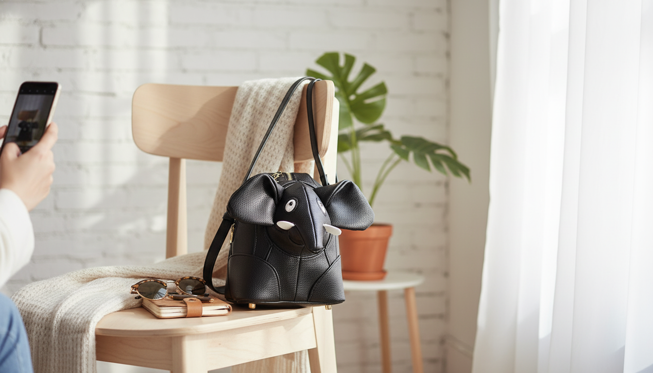 Elephant-Shaped PU Crossbody Bag: Cute, Hands-Free Style