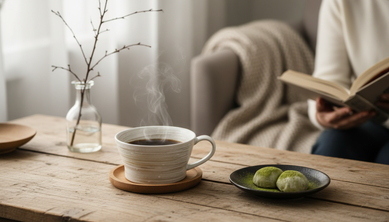 Minimalist Japanese-Inspired 12 oz Ceramic Mug with Handle