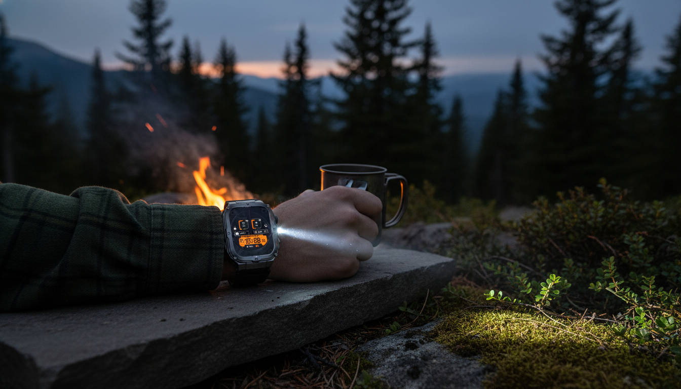 LED Flashlight Smartwatch: Bluetooth Calls + 100+ Modes