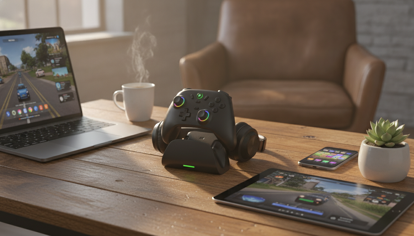 Drift-Resistant Wireless Hall-Effect Gamepad + Dock