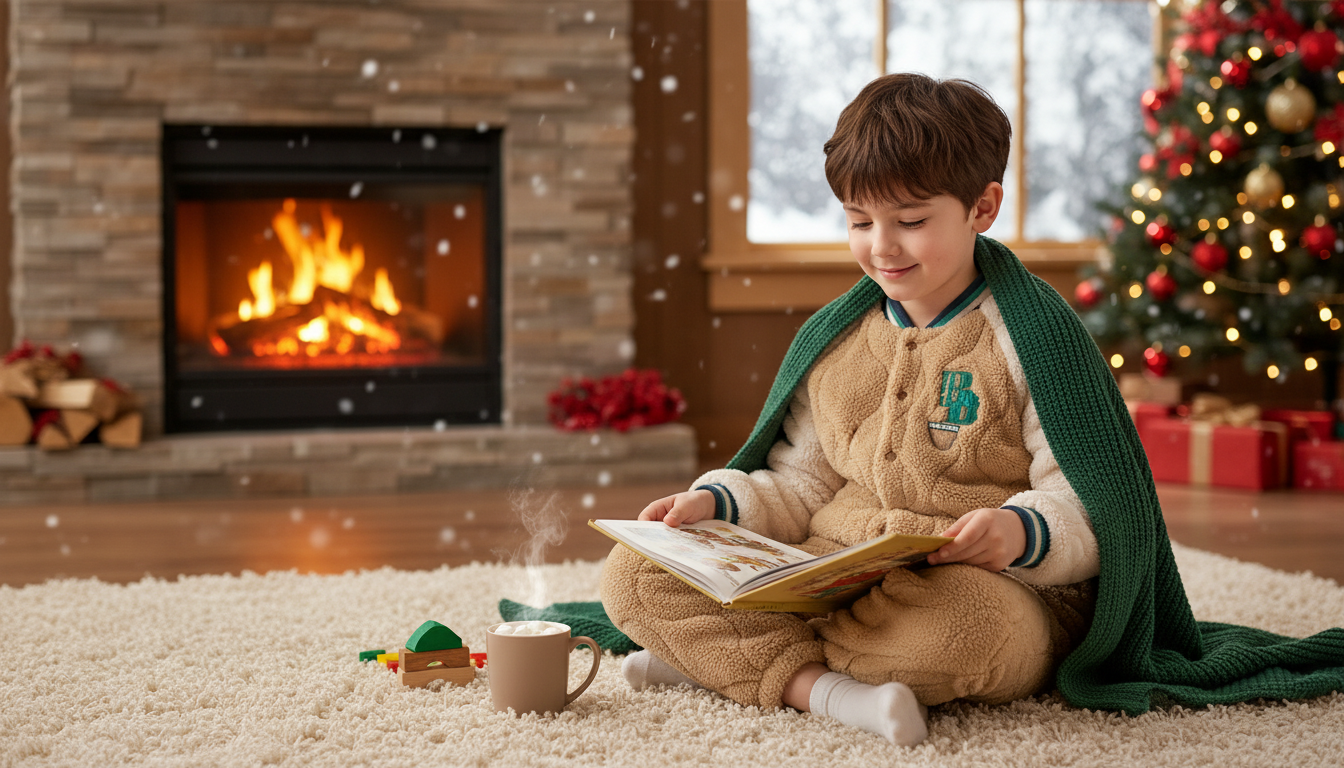 Plush Velvet Pajama Set for Boys: Cozy Winter Sleepwear