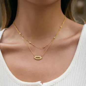 18K Plated Zircon Necklace: Easy Everyday Sparkle
